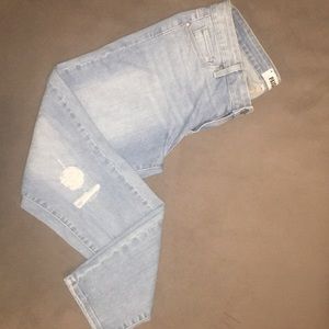 Paige Denim - Light Blue Distressed Skinny Jeans